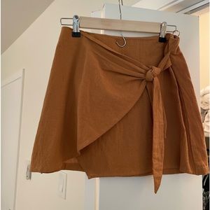 Brown tie skirt